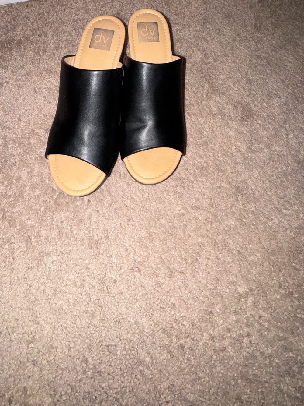 DV by Dolce Vita Black Open-Toe Slide Mules